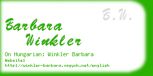 barbara winkler business card